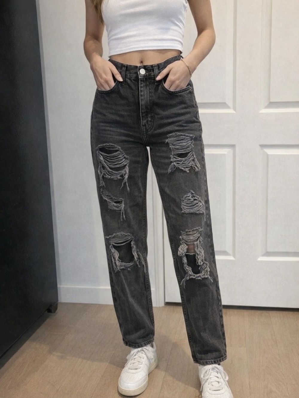BDG Black Distressed Boyfriend Jeans
